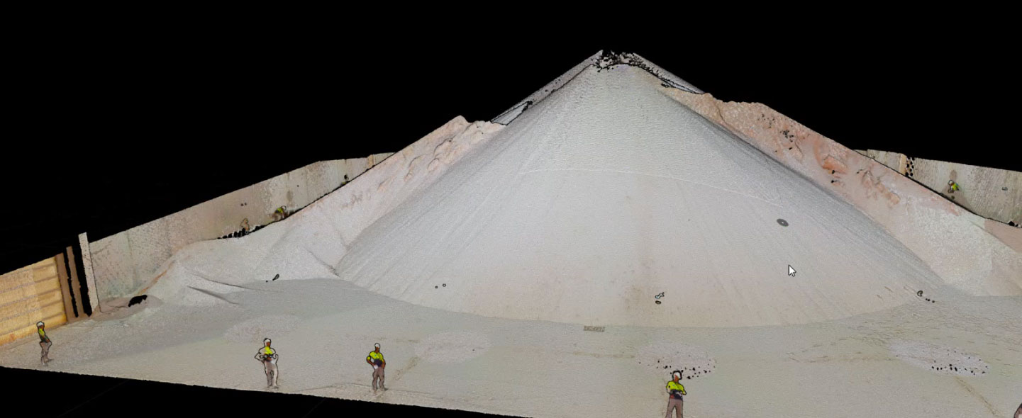 Salts and potash stock cubing project with laser scanner